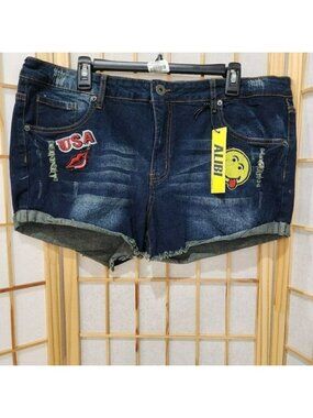 Alibi Womens Mid Rise Distressed Cut Off Shorts Plus Sz 22 NWT